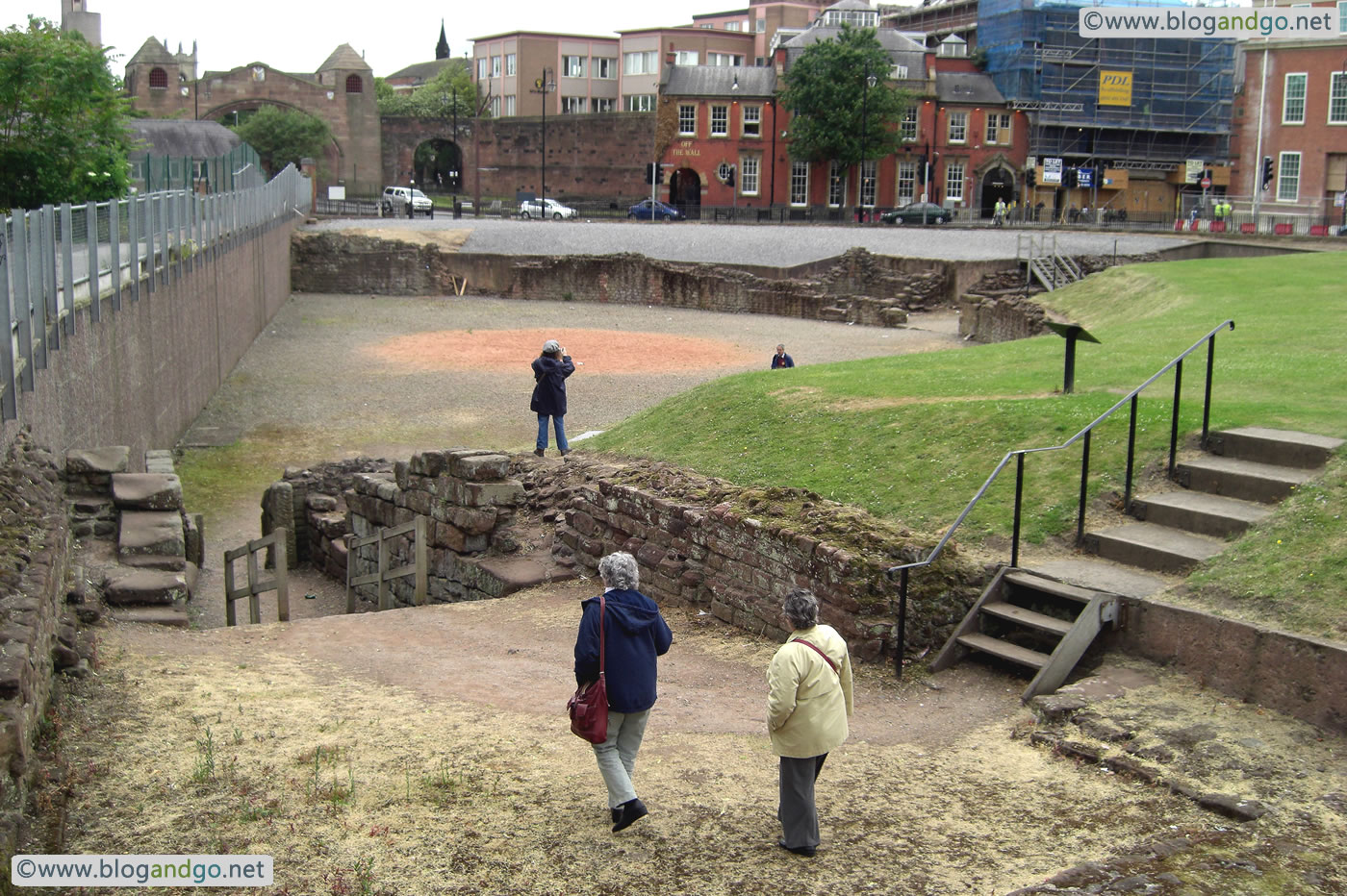 Chester - Roman Amphitheatre, viewed towards the City